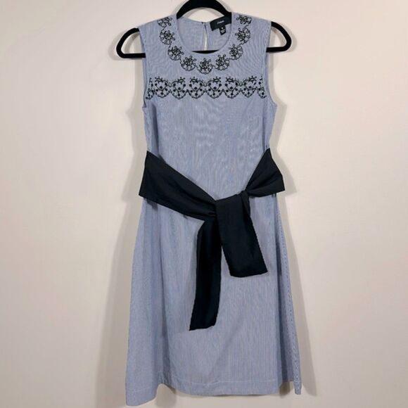 YYIGAL Dresses & Skirts - Yyigal Sleeveless Blue White Stripe Cotton Nautical Coastal Dress Women Small